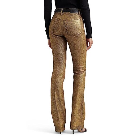 LAUREN Ralph Lauren Metallic Coated Jeans-4 - Picture 2 of 8